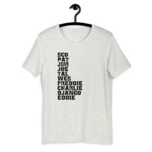 Influential Jazz Guitarists List Short-Sleeve Unisex T-Shirt (dark design)