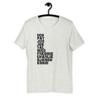 Influential Jazz Guitarists List Short-Sleeve Unisex T-Shirt (dark design)