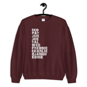 Influential Jazz Guitarists List Unisex Sweatshirt (light design)