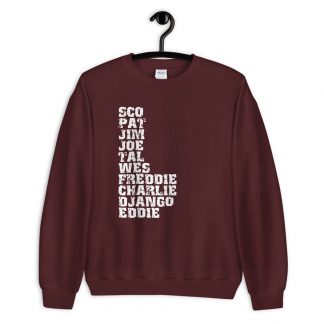 Influential Jazz Guitarists List Unisex Sweatshirt (light design)