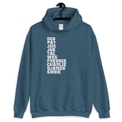 Influential Jazz Guitarists List Unisex Hoodie (light design)
