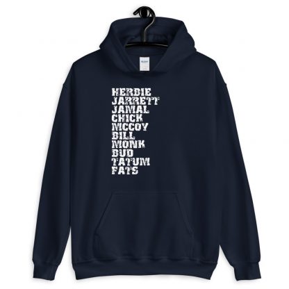 Influential Jazz Pianists List Unisex Hoodie (light design) - Image 4