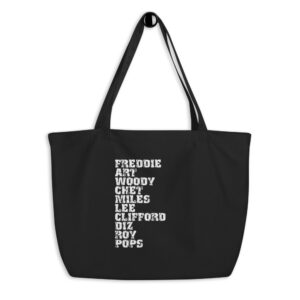 Influential Jazz Trumpet List Large Organic Tote Bag (light design)