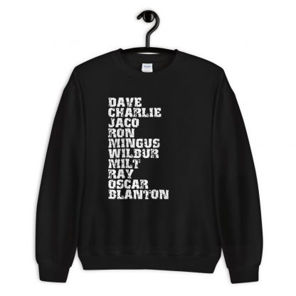 Influential Jazz Bassists List Unisex Sweatshirt (light design) - Image 2