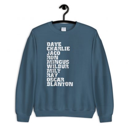 Influential Jazz Bassists List Unisex Sweatshirt (light design) - Image 5
