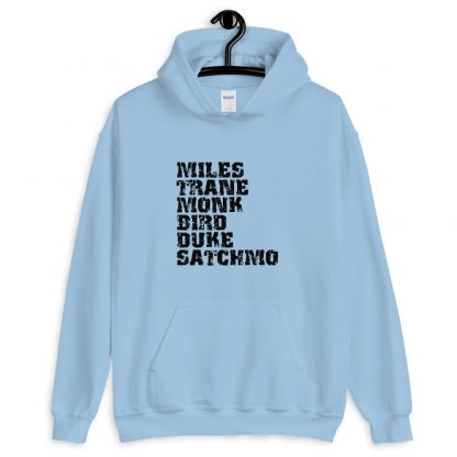 Influential Jazz Icons List Unisex Hoodie (dark design) - Image 4