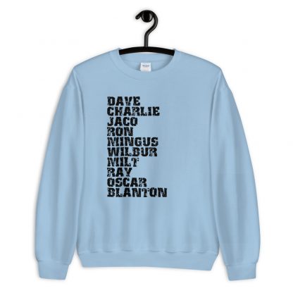 Influential Jazz Bassists List Unisex Sweatshirt (dark design) - Image 3