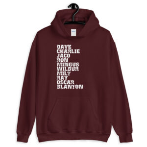 Influential Jazz Bassists List Unisex Hoodie (light design)