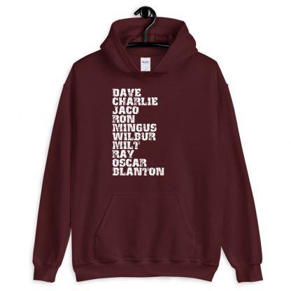 Influential Jazz Bassists List Unisex Hoodie (light design)