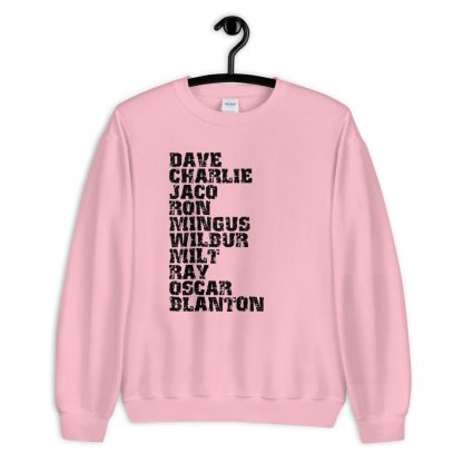 Influential Jazz Bassists List Unisex Sweatshirt (dark design) - Image 4