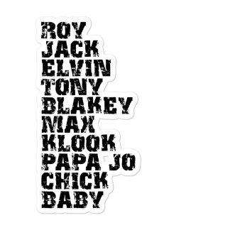 Influential Jazz Drummers List Bubble-Free Stickers