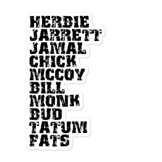 Influential Jazz Pianists List Bubble-Free Stickers