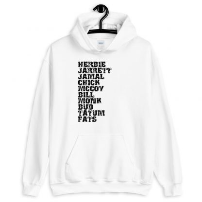 Influential Jazz Pianists List Unisex Hoodie (dark design) - Image 2