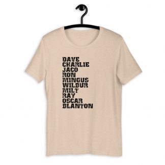 Influential Jazz Bassists List Short-Sleeve Unisex T-Shirt (dark design)