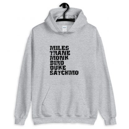 Influential Jazz Icons List Unisex Hoodie (dark design) - Image 3