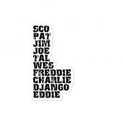 Influential Jazz Guitarists List Bubble-Free Stickers - Image 3