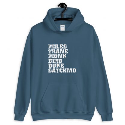 Influential Jazz Icons List Unisex Hoodie (light design) - Image 4