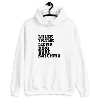 Influential Jazz Icons List Unisex Hoodie (dark design) - Image 2