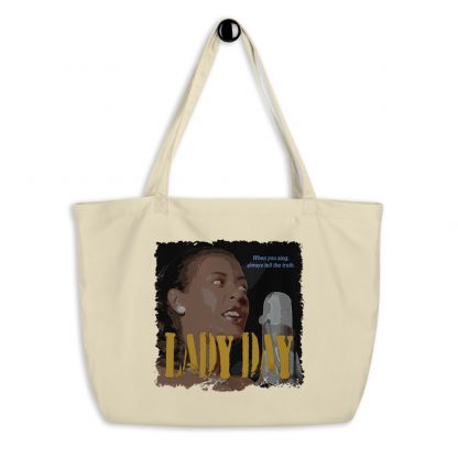 Billie Holiday Jazz Wisdom Large Organic Tote Bag