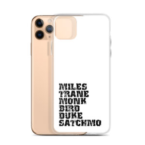 Influential Jazz Icons List iPhone Case (dark design)
