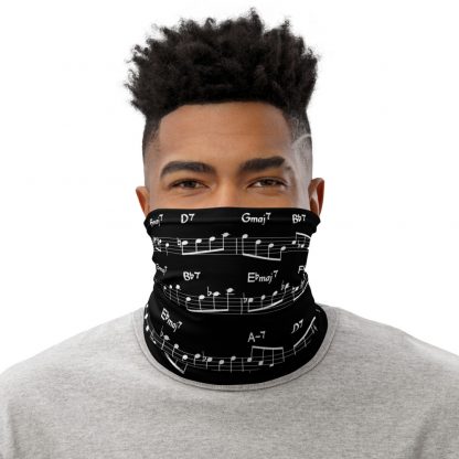 Coltrane Solo on Giant Steps Neck Gaiter (light design)