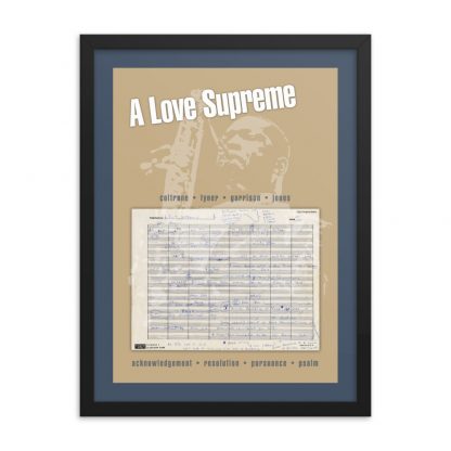 John Coltrane A Love Supreme Manuscript Framed Luster Poster - Image 4