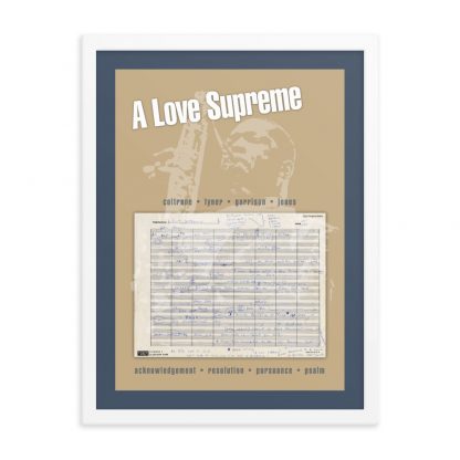 John Coltrane A Love Supreme Manuscript Framed Luster Poster - Image 2
