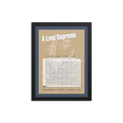 John Coltrane A Love Supreme Manuscript Framed Matte Poster - Image 4