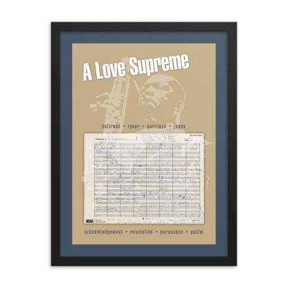 John Coltrane A Love Supreme Manuscript Framed Matte Poster - Image 3