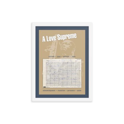 John Coltrane A Love Supreme Manuscript Framed Matte Poster - Image 2