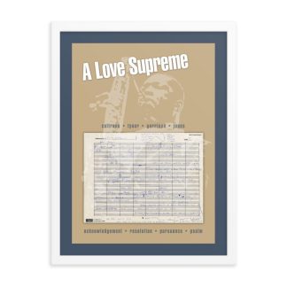 John Coltrane A Love Supreme Manuscript Framed Matte Poster