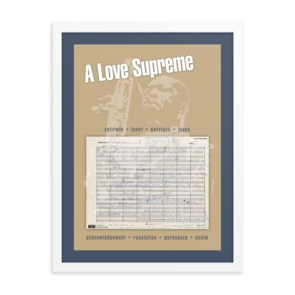 John Coltrane A Love Supreme Manuscript Framed Matte Poster