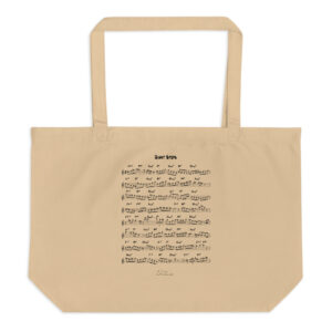 Coltrane Solo on Giant Steps Large Organic Tote Bag (dark design)