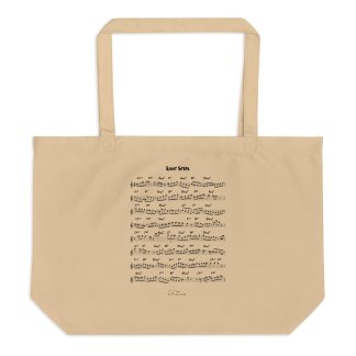 Coltrane Solo on Giant Steps Large Organic Tote Bag (dark design)