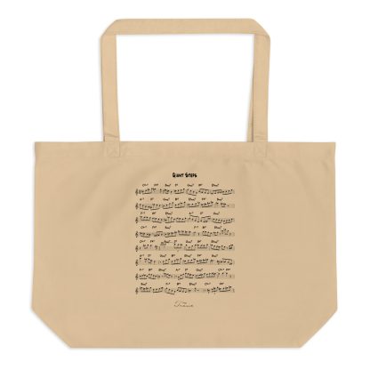 Coltrane Solo on Giant Steps Large Organic Tote Bag (dark design)
