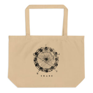 Coltrane Harmony Mandala Large Organic Tote Bag (dark design)
