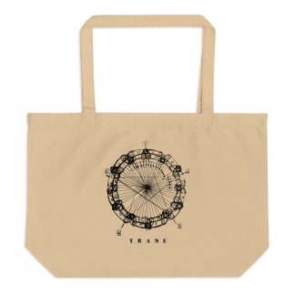 Coltrane Harmony Mandala Large Organic Tote Bag (dark design)