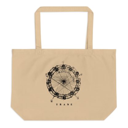 Coltrane Harmony Mandala Large Organic Tote Bag (dark design)
